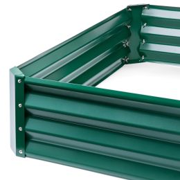 Green 4 ft x 3 ft Steel Rust Resistant Open Bottom Raised Garden Planter Bed