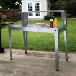 Galvanized Steel Potting Bench Garden Workstation Rack Table