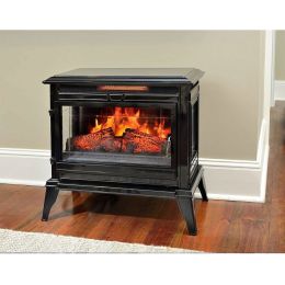 Black Portable Electric Fireplace Stove Infrared Heater