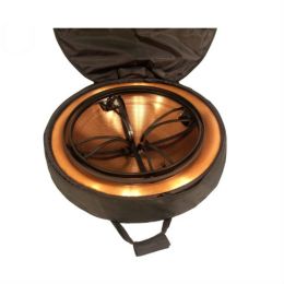 Copper Fire Pit with Folding Stand Spark Screen and Carrying Case