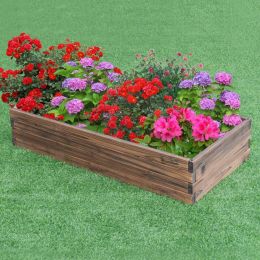 Solid Wood 4 ft x 2 ft Raised Garden Bed Planter 9 inch High