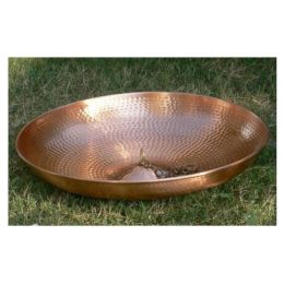 Hammered Copper Anchoring Basin for Rain Chain - 18-inch Diamter