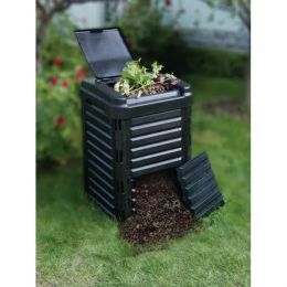 Heavy Duty Black Plastic Compost Bin for Home Garden Composting 80-Gallon
