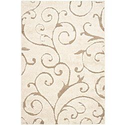 Hand-woven Ultimate Cream/ Beige Shag Rug (5'3 x 7'6)