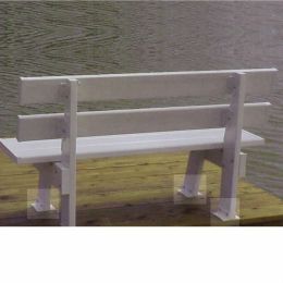 Sturdy Back Support White Vinyl Park Bench