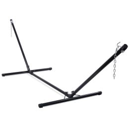 Outdoor 10-ft Heavy Duty Black Powder Coated Steel Hammock Stand