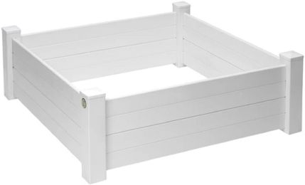 4ft x 4ft Square White Plastic Raised Garden Bed Planter Box
