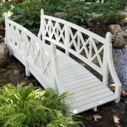 Durable White 8ft Canadian Hemlock Garden Bridge