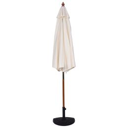 Beige 10-ft Outdoor Patio Umbrella with Wooden Pole