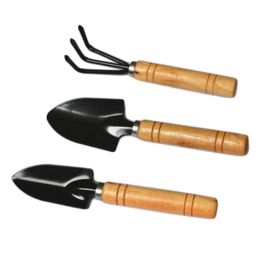 Practical Wood Handle Metal Garden Weeder Bow Rake Shovels-(Set Of Three)(D0101H5IRB7)