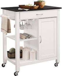 ACME Ottawa Kitchen Cart, Black & White YF(D0102HECN4U)