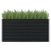 Raised Garden Bed Anthracite 63"x31.5"x30.3" Galvanized Steel(D0102HEJV3Y)