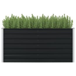 Raised Garden Bed Anthracite 63"x31.5"x30.3" Galvanized Steel(D0102HEJV3Y)