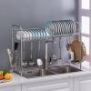 Stainless Steel Single Layer, Inner Length 90cm Kitchen Bowl Rack Shelf(D0102HEVY1G)