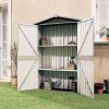 Garden Shed Anthracite 42.3"x18.1"x72" Galvanized Steel(D0102HHMWKP)