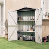 Garden Shed Anthracite 42.3"x18.1"x72" Galvanized Steel(D0102HHMWKP)