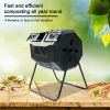 Garden Composting Tumbler, 42 Gallon Capacity with 2 Chambers Dual Rotating, Outdoor Yard Compost Bin,w/Sliding Door & Solid Steel  YJ(D0102HETJ9V)