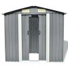 Garden Storage Shed Gray Metal 80.3"x52"x73.2"(D0102HEJIQU)