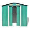 Garden Storage Shed Green Metal 80.3"x52"x73.2"(D0102HEJIA7)