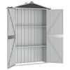 Garden Shed Anthracite 42.3"x18.1"x72" Galvanized Steel(D0102HHMWKP)