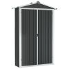 Garden Shed Anthracite 42.3"x18.1"x72" Galvanized Steel(D0102HHMWKP)