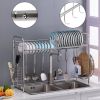 Stainless Steel Single Layer, Inner Length 90cm Kitchen Bowl Rack Shelf(D0102HEVY1G)